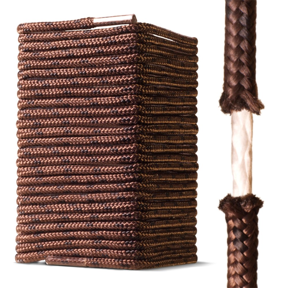 Unbreakable Boot Laces - (Brown, 63" (160cm)) Heavy Duty Boot Laces That Stay Tied - Shoe strings Tougher Than Kevlar Lace