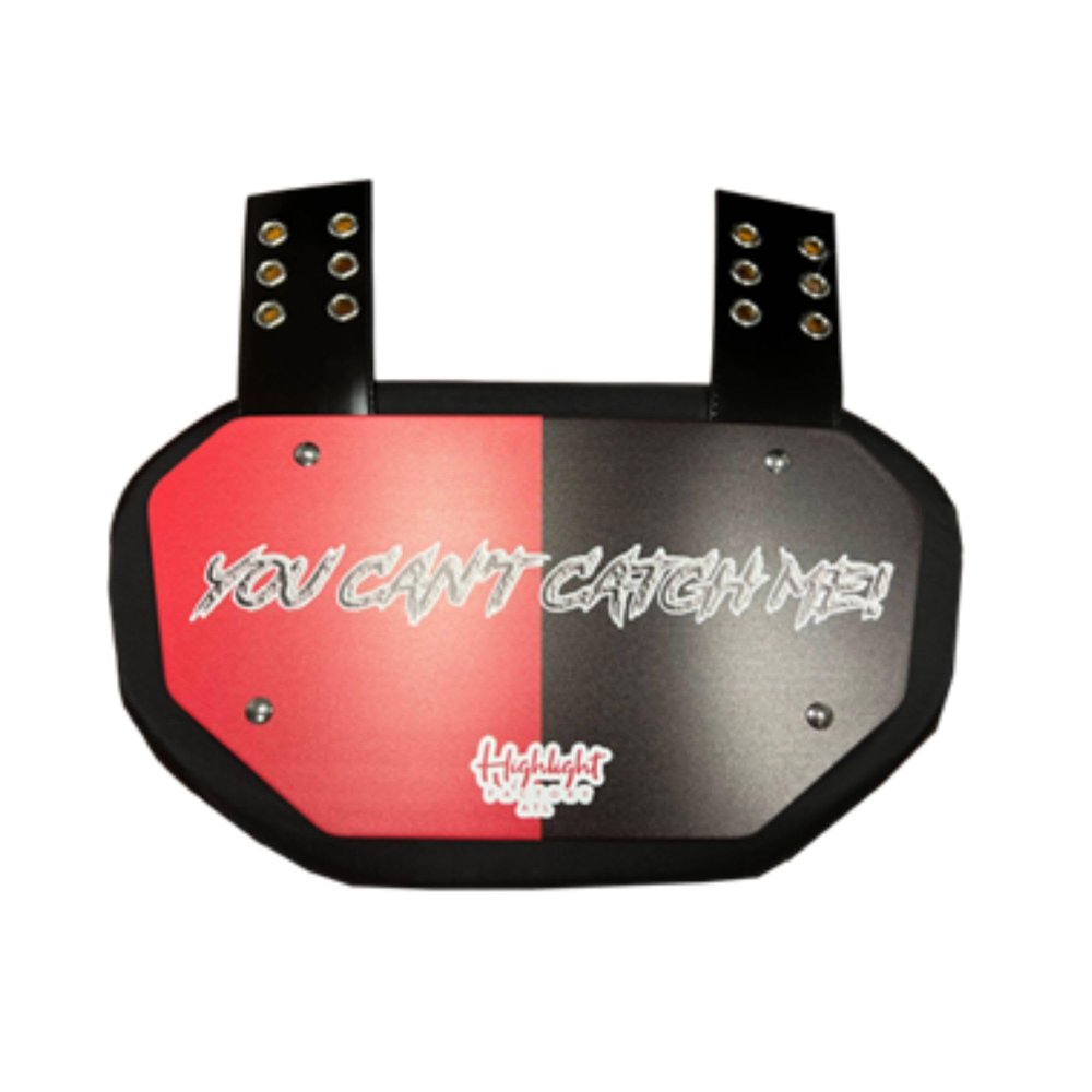 You Can't Catch Me Football Back Plate - Lower Back Protection for Shoulder Pads - Back Bone Protector Shield Backplate for Youth & Adult