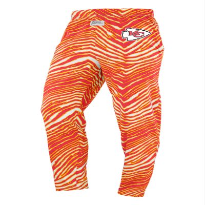 Zubaz NFL Unisex Z88 Pants for Men and Women Zebra Pattern, Kansas City Chiefs, X-Large