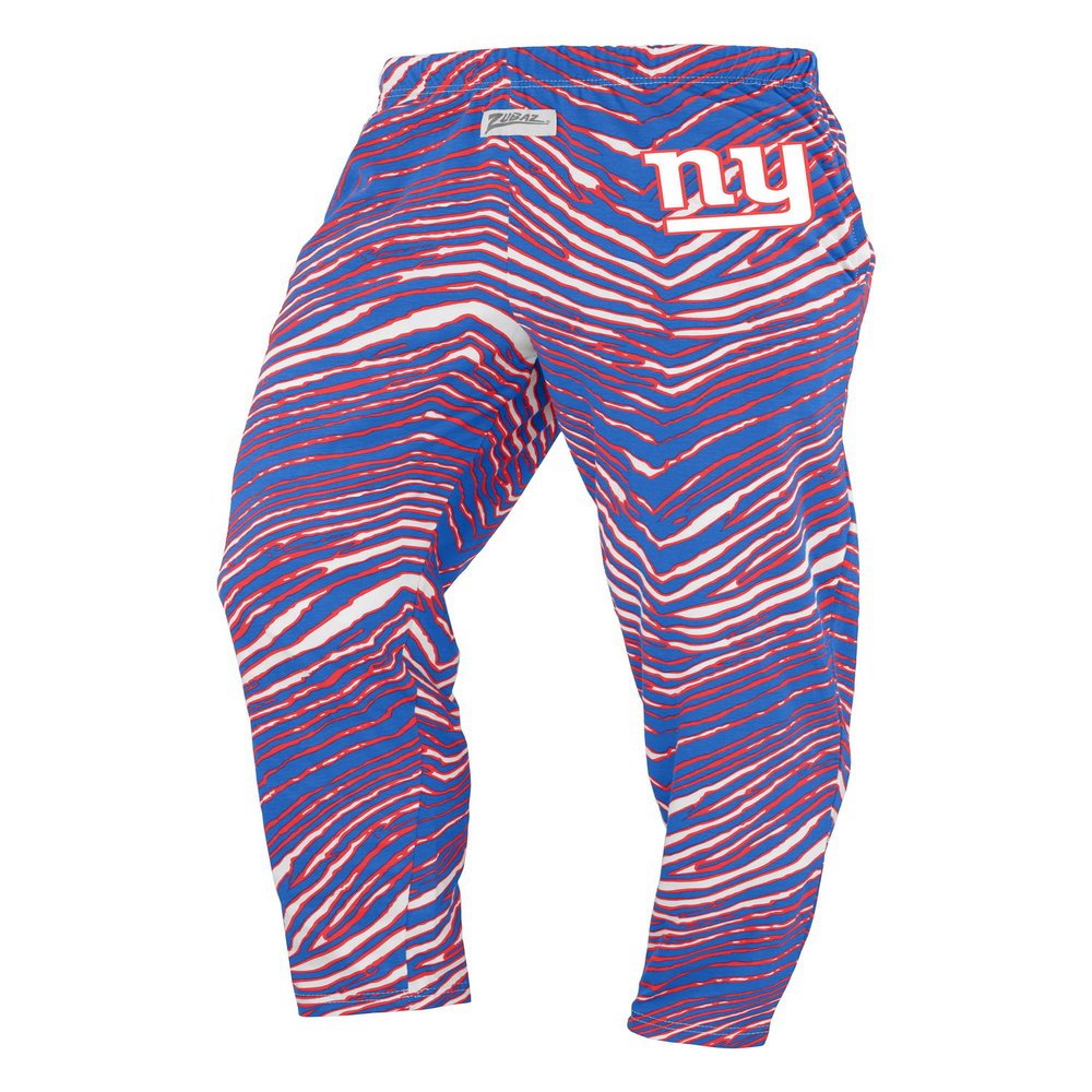 Zubaz NFL Unisex Z88 Pants for Men and Women Zebra Pattern, New York Giants, Small