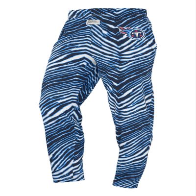 Zubaz NFL Unisex Z88 Pants for Men and Women Zebra Pattern, Tennessee Titans, XX-Large