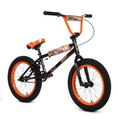 Elite BMX Freestyle Bike, Durable Steel Frame, Available in 16", 18", and 20" Sizes. New Sizes 26" and 29" BMX Bicycles. (PW-Naruto Black, 18")