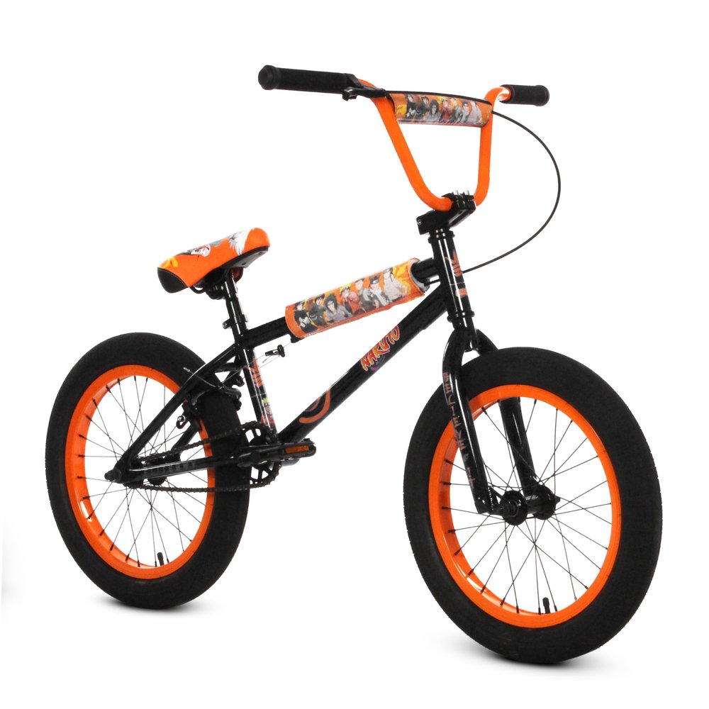 Elite BMX Freestyle Bike, Durable Steel Frame, Available in 16", 18", and 20" Sizes. New Sizes 26" and 29" BMX Bicycles. (PW-Naruto Black, 18")