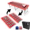2-in-1 Cornhole Boards & Party Pong Table w/LED Lights - Tampa Bay Football Field view 1