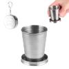 2PCS Collapsible Cup, Camping Mug Collapsible Cup with Lid Retractable Coffee Cup Stainless Steel Folding Cup with Keychain for Travel Camping Picnic view 1