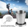 2PCS Collapsible Cup, Camping Mug Collapsible Cup with Lid Retractable Coffee Cup Stainless Steel Folding Cup with Keychain for Travel Camping Picnic view 3