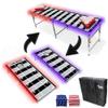 2-in-1 Cornhole Boards & Party Pong Table w/LED Lights - Las Vegas Football Field view 1