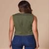 Allegra K Vintage Suit Waistcoat for Women's V Neck Faux Suede Button Down Sleeveless Jacket Vest Small Army Green view 3