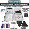 2-in-1 Cornhole Boards & Party Pong Table w/LED Lights - NY Football Field view 2