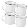 GRIRIW 4pcs Portable Smooth Enamel Camping Mug Lightweight Drink Cup for Outdoor Travel for Picnics Bars and Family Gatherings Enamel Coated Design view 1
