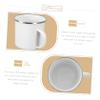 GRIRIW 4pcs Portable Smooth Enamel Camping Mug Lightweight Drink Cup for Outdoor Travel for Picnics Bars and Family Gatherings Enamel Coated Design view 4