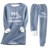 hlysgo 2 Piece Lounge Set Women Casual Loose Fit Long Sleeve Sherpa Fleece Lined Pullover Tops and Pants Winter Warm Set