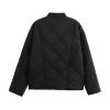 Dawery Vintage Quilted Padded Coats Women Casual O-neck Single Breasted Long Sleeve Jackets Female Winter Loose Outwear (black,Medium) view 2