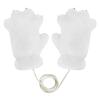 Greenery-GRE Cute Faux Fur Bear Paw Fingerless Mittens for Women Girls Furry Plush Winter Cat Claw Gloves for Halloween Cosplay Costume (Beige, One Size) view 3