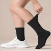 BOOPH 6 Pairs Kids Crew Socks Boys Girls Athletic Cushioned Hiking Sock Warm Soft Running Socks Black 4-7 Years view 3