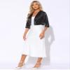 Allegra K Satin Cardigan for Women's Open Front Elegant Formal 3/4 Sleeve Bolero Shrug Jacket X-Large Black view 4