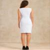 Allegra K Sheath Dress for Women Business Casual Sleeveless Boat Neck Retro Work Office Pencil Dresses Small White view 2