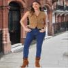 Allegra K Vintage Suit Waistcoat for Women's V Neck Faux Suede Button Down Sleeveless Jacket Vest Large Light Brown view 4