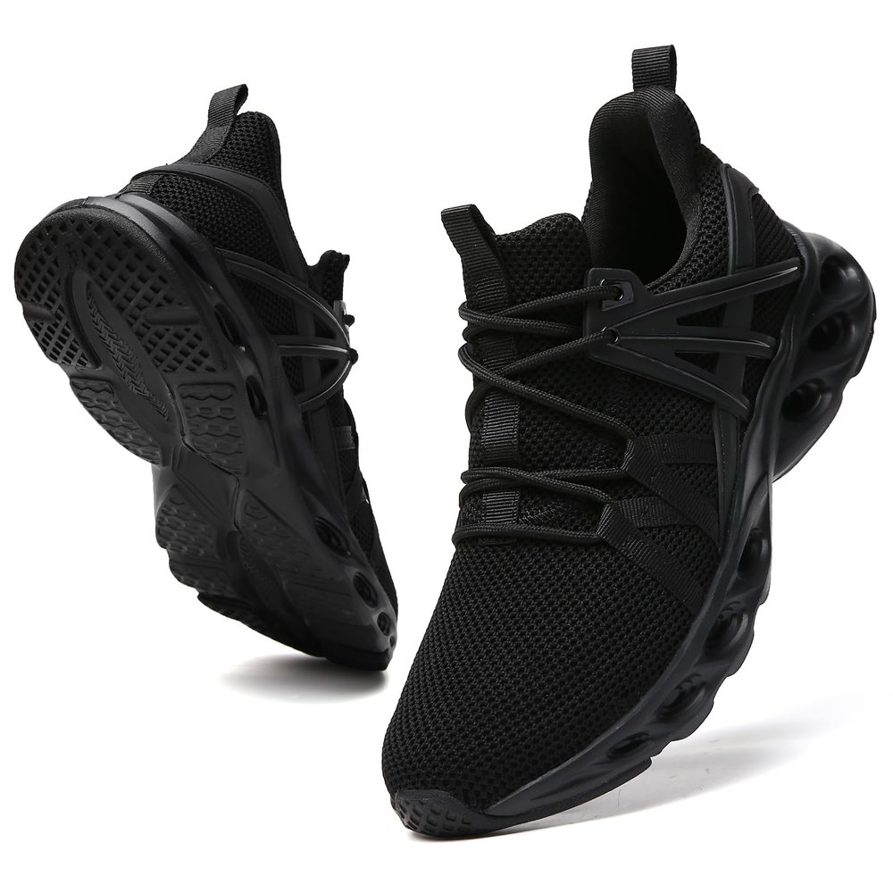 Sneakers for Women Running Tennis Walking Shoes Breathable Comfort Gym Workout Athletic Shoe All Black Size 8