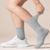 BOOPH 6 Pairs Kids Crew Socks Boys Girls Athletic Cushioned Hiking Sock Warm Soft Running Socks Black White Gray 10-14 Years view 3