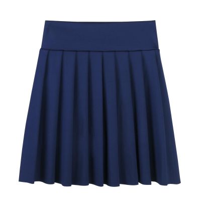 SPFAS Girls Pleated Tennis Skirt with Pockets Shorts Girl's Athletic Golf Skirt for Running School Cheerleading 4-15 Years Navy Blue