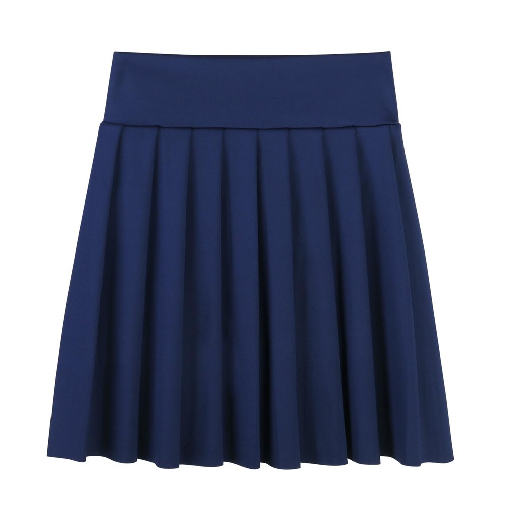 SPFAS Girls Pleated Tennis Skirt with Pockets Shorts Girl's Athletic Golf Skirt for Running School Cheerleading 4-15 Years Navy Blue