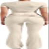 ZFLM Casual Workout Two Piece Outfits for Women Short Sleeve Crop High Waist Foldover Flare Pants Tracksuit Sets Streetwear view 4