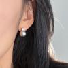 Pearl Clip on Earrings for Women Silver Rhinestones Pearl Dangle Drop Earring Large Pearls Earring Non Pierced Party Jewelry Wedding Jewelry for Brides Bridesmaid Birthday Gifts for Women view 3