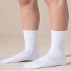 BOOPH 6 Pairs Kids Crew Socks Boys Girls Athletic Cushioned Hiking Sock Warm Soft Running Socks White 7-10 Years view 2