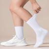 BOOPH 6 Pairs Kids Crew Socks Boys Girls Athletic Cushioned Hiking Sock Warm Soft Running Socks White 7-10 Years view 3