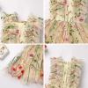 ABEHIK Birthday Party Dress for Kids Girls Sparkly Sequin Princess Outfits Flutter Sleeve Floral Embroidery Cake Smash Tutu Tulle Dresses Wedding Pageant Evening Gown Apricot 7-8 Years view 4