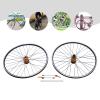 Mountain Bike Wheelset 69.9/27.5Inch, Aluminum Alloy Rim Disc Brake MTB Wheelset, Quick Release Front Rear Wheels Black Bike Wheels,Fit Cassette Bicycle Wheelset-2pcs. (Golden, 27.5Inch) view 2