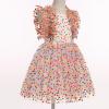 ABEHIK Birthday Party Dress for Kids Girls Sparkly Sequin Princess Outfits Flutter Sleeve Confetti Polka Dot Cake Smash Tutu Tulle Dresses Wedding Pageant Evening Gown Colored Dots 7-8 Years view 2