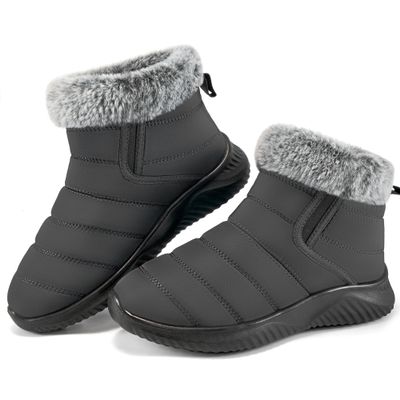 Alicegana Winter Snow Boots for Women: Comfortable Warm Fur Lined Anti Slip Winter Shoes Waterproof Slip On Walking Outdoor Ankle Booties