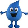 Eamior Blue Water Drop Mascot Cosume Adult Size for Men & Women with Built-in Fan Inside the Head view 1