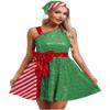 Lorilida Womens Christmas Mrs Santa Dress with Santa Hat Adult Sleeveless Sequins Dance Dress Costume Green XX-Large view 1
