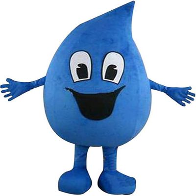Blue Water Drop Mascot Cosume Adult Size for Men & Women with Built-in Fan Inside the Head