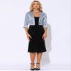 Allegra K Satin Cardigan for Women's Open Front Elegant Formal 3/4 Sleeve Bolero Shrug Jacket Medium Grey view 4