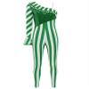 Linjinx One-Piece Bodysuit Womens Christmas Candy Cane Jumpsuit Long Sleeve Dance Unitard Costumes Green Large view 3
