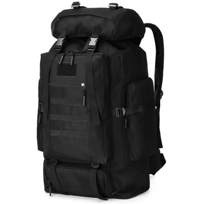 100L Expandable Hiking Backpack, Water Resistant Oxford Cloth Rucksack, Large Travel Daypack for Camping, Outdoor Sports, Climbing, Multi-Pocket Design with Adjustable Straps