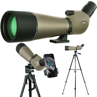 GUANIEE 25-75x80 Spotting Scope for Target Shooting with Upgraded Tripod Carrying Bag and Phone Adapter Spotter Scope for Bird Watching, Wildlife Viewing Mud