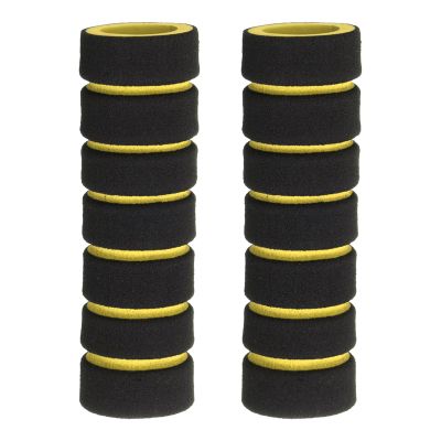 HARFINGTON Bike Handlebar Grips 0.78" Model Comfortable Non-Slip Grips Sponge Enhanced Grip Shock-Absorption BMX Grips for Mountain Bikes and Scooters, Black-Yellow