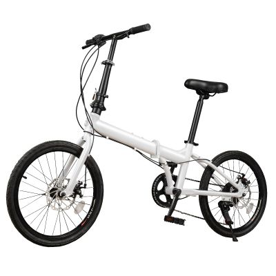 Eleeferri Foldable Bike, 20 Folding Bike for Adults, Portable Commute Bike with 7 Speed Gear with Dual Disc Brakes Bicycles Light-Weight Bike Suitable for Men Riding, Women Riding
