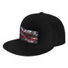 Smoke Flag of The District of Columbia Snapback Hat for Men Women Baseball Cap Trucker Flat Bill Hats Dad Caps Black view 1