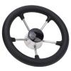 Marine Steering Wheel 11 Inch Boat Steering Wheel 5 Spoke 25 Degree Stainless Steel Marine Steering Wheel with Center Cap Foam Grip for Yacht Pontoon view 1
