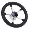 Marine Steering Wheel 11 Inch Boat Steering Wheel 5 Spoke 25 Degree Stainless Steel Marine Steering Wheel with Center Cap Foam Grip for Yacht Pontoon view 3