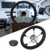 Marine Steering Wheel 11 Inch Boat Steering Wheel 5 Spoke 25 Degree Stainless Steel Marine Steering Wheel with Center Cap Foam Grip for Yacht Pontoon view 4