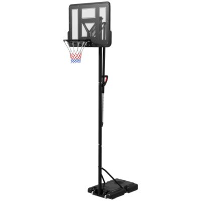 Portable Basketball Stand, Outdoor Basketball Stand, 7.7-10 Ft Height Adjustable Basketball Stand with 43 Inch Shatterproof Backboard, Wheels and Fillable Base for Teens, Youth and Adults