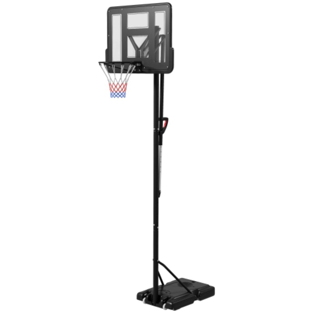 Portable Basketball Stand, Outdoor Basketball Stand, 7.7-10 Ft Height Adjustable Basketball Stand with 43 Inch Shatterproof Backboard, Wheels and Fillable Base for Teens, Youth and Adults