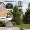 Portable Basketball Stand, Outdoor Basketball Stand, 7.7-10 Ft Height Adjustable Basketball Stand with 43 Inch Shatterproof Backboard, Wheels and Fillable Base for Teens, Youth and Adults view 2